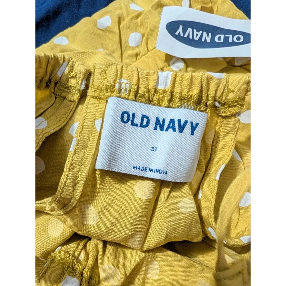Old Navy Kids Mustard Yellow Polka Dot Rayon Jumpsuit 3T NWT